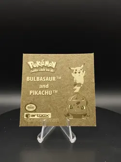Bulbasaur & Pikachu G11 - POKEMON ARTBOX SERIES 1 GOLD HOLO STICKER - Image 3