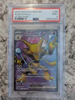 Pokemon Alakazam EX Holo Ultra Rare Scarlet & Violet 151 188/165 PSA 9 - Image 1