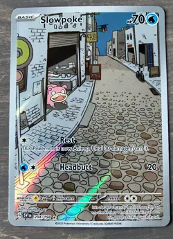 Pokemon TCG Slowpoke Scarlet Violet Base Set 204/198 Holo Illustration Rare - Image 1