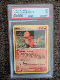 2005 Pokemon Ex Ditto (Charmander) #37 Delta Species PSA 7 - Image 3