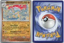 MAROWAK 105/165 RARE 151 POKEMON REVERSE HOLO NM - Image 3