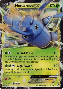 Heracross EX 4/111 Holo EX Rare Furious Fists Pokemon Lightly Played - Image 1