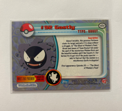 2000 Pokemon Gastly #92 TV Animation Edition Topps Blue Logo - Image 2