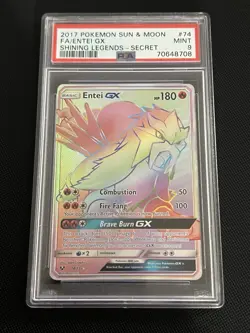 Pokemon Entei GX (Secret) 74/73 Shining Legends Holo PSA 9 - Image 1