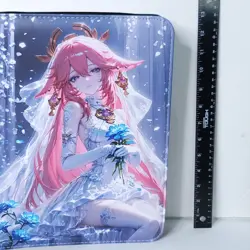 Yae Miko Blue Card Binder 3-Ring Anime Waifu Double Sided Redemption Folder - Image 3