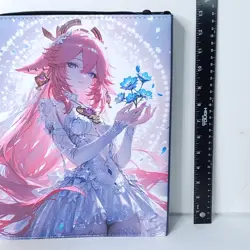 Yae Miko Blue Card Binder 3-Ring Anime Waifu Double Sided Redemption Folder - Image 5