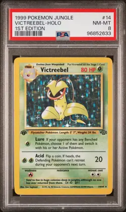1999 POKEMON JUNGLE 1ST EDITION #14 VICTREEBEL-HOLO PSA 8 - Image 1
