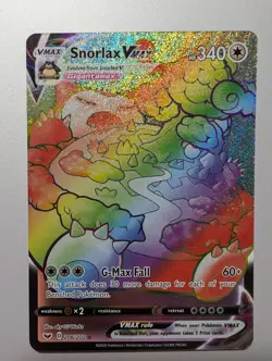 Pokemon Card Snorlax VMAX 206/202 Sword & Shield Full Art Secret Rare RED DOT - Image 1