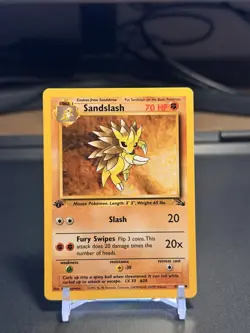 Sandslash 41/62 Fossil Regular 1st Edition 1999 WOTC Pokemon TCG - Image 1