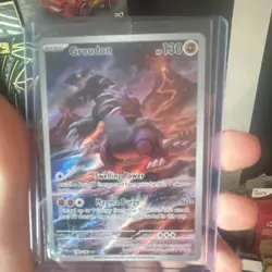 Pokemon TCG Groudon 199/182 SV04 Paradox Rift Illustration Rare Full Art Holo - Image 1