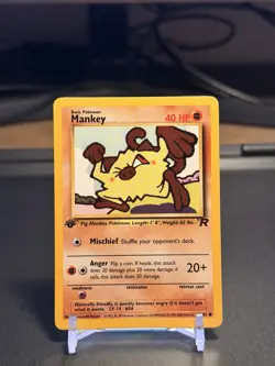 Pokemon TCG Mankey Rocket 1st Edition Common 61/82 1999 WOTC - Image 1