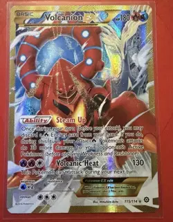 Volcanion EX (Secret) - Holo 115/114 Secret Rare Pokemon XY - Steam Siege NM - Image 1