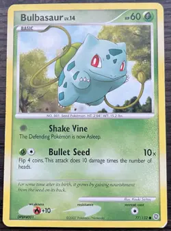 Bulbasaur 77/132 Pokemon TCG D&P Secret Wonders Common Moderate Play MP - Image 1