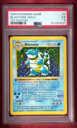 1999 POKEMON BASE SET 1ST EDITION #2 BLASTOISE-HOLO PSA 5 - Image 1