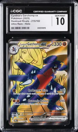 2025 POKEMON DRI EN-DESTINED RIVALS #215 CYNTHIA'S GARCHOMP EX CGC 10 GEM MINT - Image 1