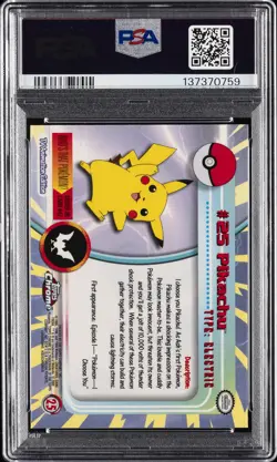 2000 TOPPS CHROME POKEMON T.V. #25 PIKACHU PSA 8 - Image 2
