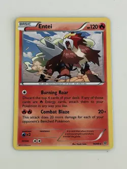 Entei 2015 Pokemon XY Ancient Origins Blister Exclusive Cosmos Holo 14/98 - Image 1