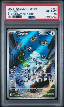 Pokemon PSA 10 Chatot 181/162 Illustration Rare Temporal Forces Gem Mint - Image 1
