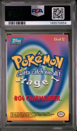 1999 Topps Pokemon Charmander #4 Movie Edition Foil #E4 - PSA 9 - Image 2