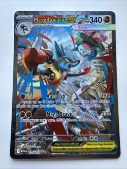 Mega Lucario ex Pokemon Card (Mega Evolution 179/132) SIR MINT - Image 1