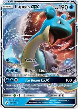 Lapras GX 35/149 Sun & Moon Ultra Rare Pokemon Card NM - Image 1