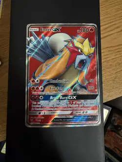 Pokemon Entei GX Ultra Rare Full Art Shining Legends Holo 180 HP 71/73 Card - Image 1