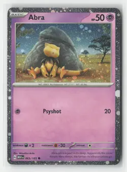 Abra Common SV: Scarlet & Violet 151 063/165 LP Pokemon Card - Image 1