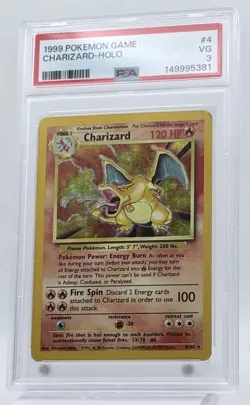 Pokemon Charizard Base Set Holo Rare 4/102 PSA 3 120 HP Card 1999 TCG - Image 1