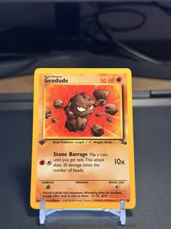 Pokemon TCG Geodude Fossil 1st Edition Common Card 47/62 WOTC 1999 - Image 1