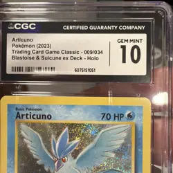 CGC 10 GEM MINT Articuno 009/034 HOLO RARE Classic Pokemon Card 2023 - Image 2