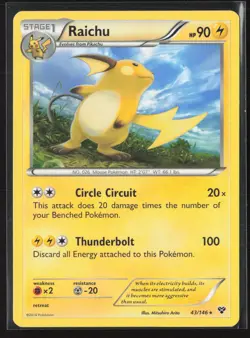 Raichu 43/146 Holo Rare XY Pokemon Lightly Played - Image 1