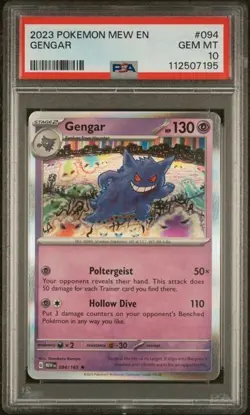 Pokemon PSA 10 Gengar 094/165 Holo Rare 151 MEW Gem Mint - Image 1