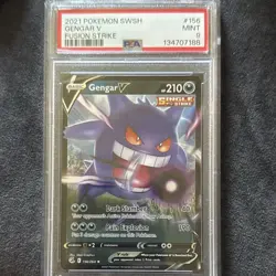 Pokemon TCG Gengar V 156/264 Swsh08: Fusion Strike Ultra Rare Holo PSA 9 English - Image 1