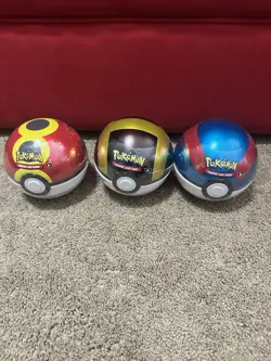 Pokemon Poke Ball Tin Lot of 3 E25 Factory Sealed | Surging Sparks Journey Toget - Image 1
