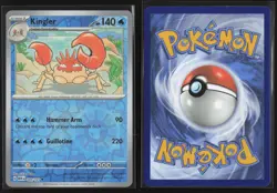Kingler 099/165 Uncommon 151 Pokemon Reverse Holo Lightly Played - Image 3