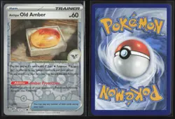 Antique Old Amber 154/165 Common 151 Pokemon Reverse Holo Near Mint - Image 3