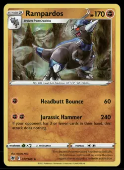 Rampardos 077/189 Holo Rare Astral Radiance Pokemon Holo Near Mint - Image 1