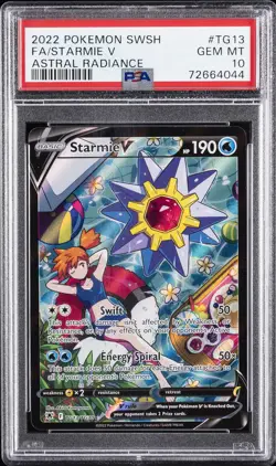 2022 POKEMON SWORD & SHIELD ASTRAL RADIANCE #TG13 FULL ART/STARMIE V PSA 10 - Image 1