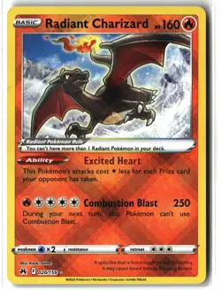 Radiant Charizard ⭐ 020/159 Holo Radiant Rare Crown Zenith 2023 Pokemon NM - Image 1