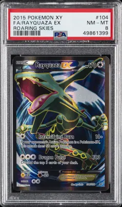 2015 POKEMON XY ROARING SKIES #104 FULL ART/RAYQUAZA EX PSA 8 - Image 1