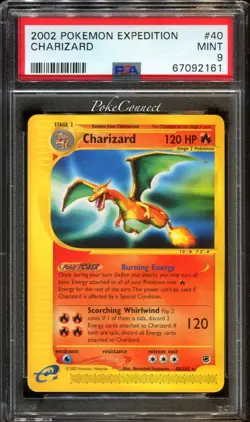 PSA 9 MINT Pokemon Charizard Rare 2002 Expedition 40/165 WOTC - Image 1