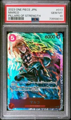 2023 ONE PIECE JAPANESE OP03-PILLARS OF STRENGTH #013 MARCO PSA 10 - Image 1