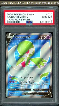 PSA 10 ⭐ Pokemon Gardevoir V 070 Full Art Champion's Path Graded Card - Image 1