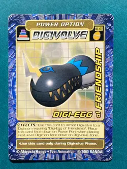BO-153 Digi-Egg of Friendship Digimon Card Digi-Battle Series 3 2000 Bandai MP - Image 1