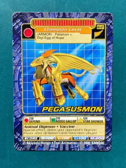 BO-127 Pegasusmon Digimon Card Digi-Battle Series 3 2000 Bandai MP - Image 1