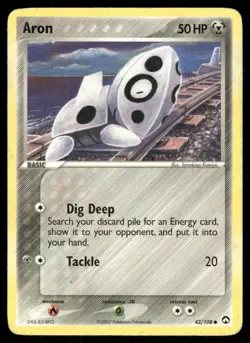 Aron 42/108 Power Keepers Pokemon TCG trading card - Image 1