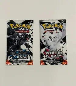 Pokemon Black Bolt & White Flare Booster Pack Bundle - 2 Packs Factory Sealed - Image 1