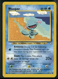 Wooper 82/111 Common Neo Genesis Pokemon Lightly Played - Image 1