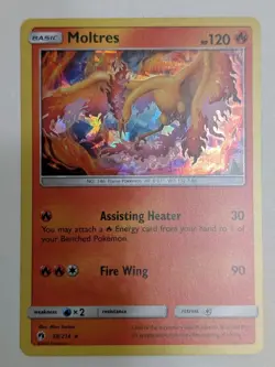 Moltres #38/214 Lost Thunder Cracked Ice Holo Rare Pokemon Mint - Image 1