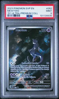 2023 POKEMON MEWTWO SVP 052 BLACK STAR PROMO 151 ULTRA PREMIUM COLLECTION PSA 9 - Image 1